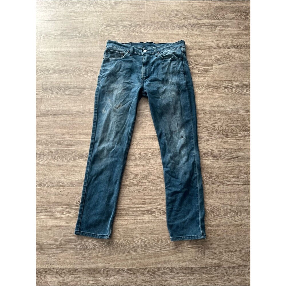 Levis 511 Slim Fit Jeans Mens 34x32 Dark Blue Faded Wash WaterLess Stretch Denim